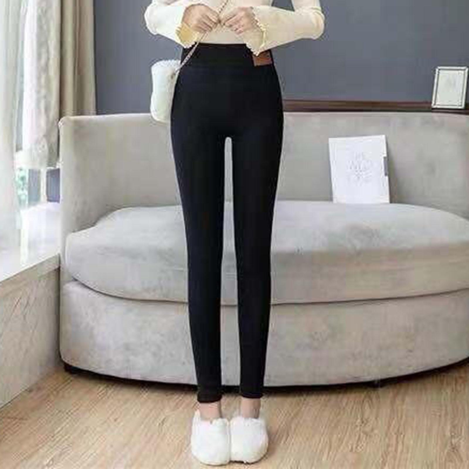 Women Winter Leggings Thick Tights Workout Comfortable Fleece Lined Elastic Trousers Thermal Pants Warm Yoga Pants for Cold Weather