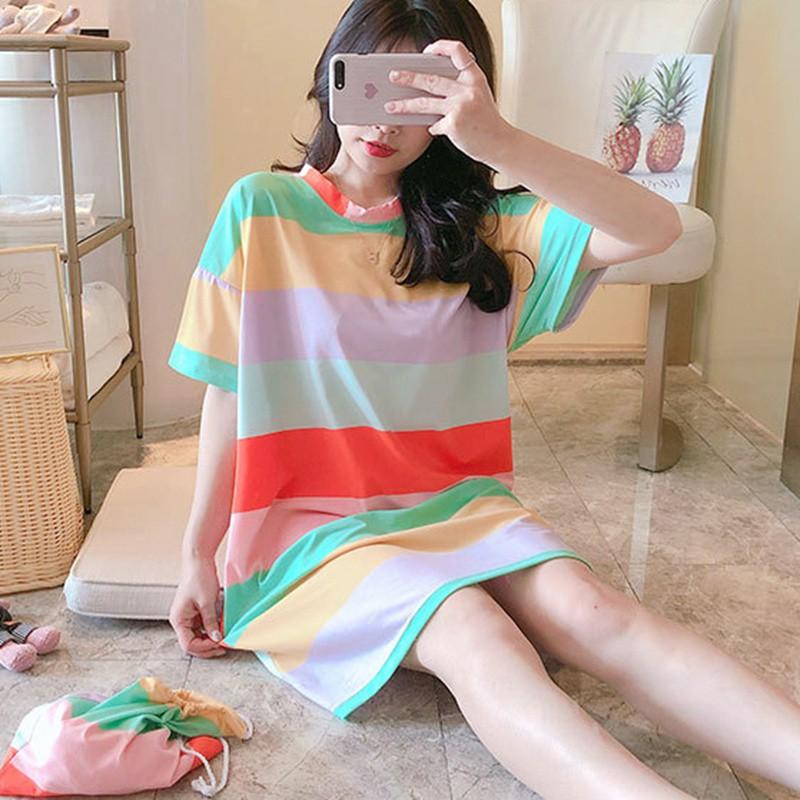 Đầm Ngủ Ngắn Tay Dáng Rộng Xinh Xắn Dành Cho Nữ