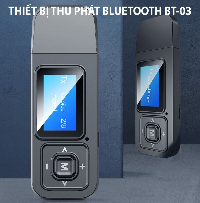 Hàng Chính Hãng - Bộ Thu Phát Bluetooth BT-03-LJA Bluetooth 5.0 Phạm Vi 15m Dễ Sử Dụng Chế Độ Chuyển Đổi Linh Hoạt Âm Thanh Hi-Fi Màn LCD Nhỏ Gọn Hỗ Trợ Đàm Thoại Tương Thích Rộng Rãi Android Ios TV PC Pin Lithium 4 tiếng Cổng Sạc Micro USB - ROGTZ