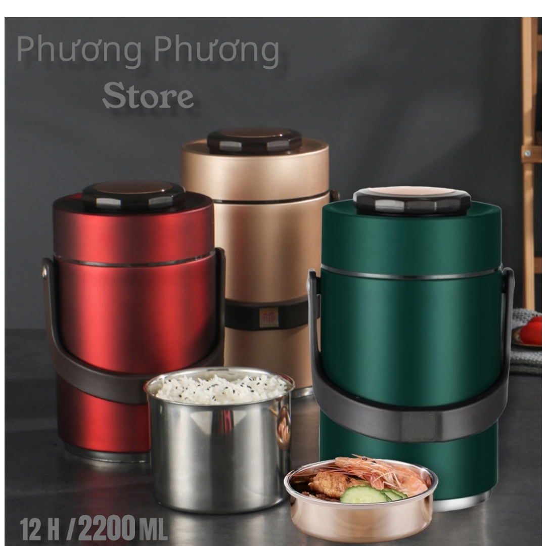 Hình ảnh CẶP LỒNG, CAMEN 3 TẦNG NẮP CHỐNG TRÀN GIỮ NHIỆT CAO CẤP INOX 304 DUNG TÍCH 2,2L HÀNG SIÊU ĐẸP 