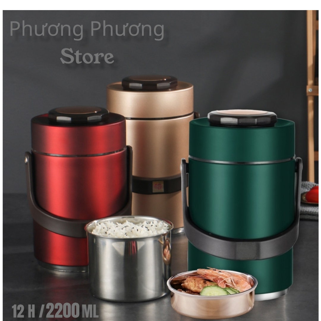 CẶP LỒNG, CAMEN 3 TẦNG NẮP CHỐNG TRÀN GIỮ NHIỆT CAO CẤP INOX 304 DUNG TÍCH 2,2L HÀNG SIÊU ĐẸP