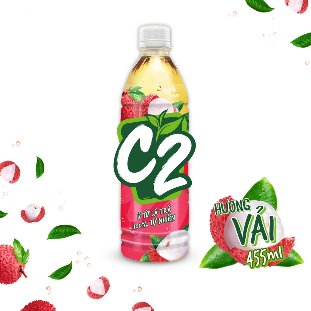 Thùng 24 chai Trà C2 455ml x 24 đủ vị