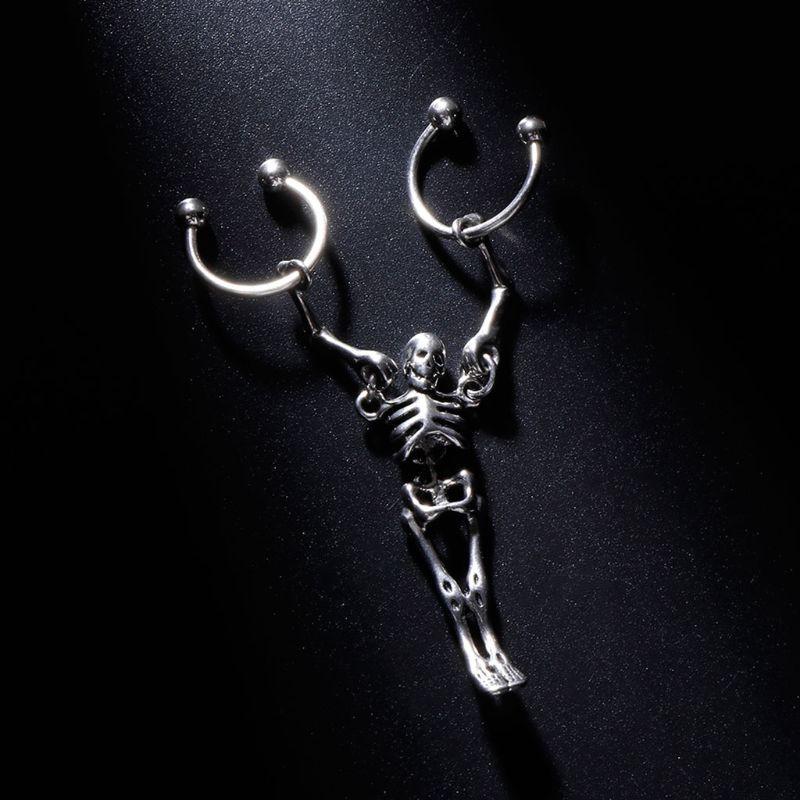 Punk Earrings Skull European Jewelry Stylish Charms Women Men Ring Decoration