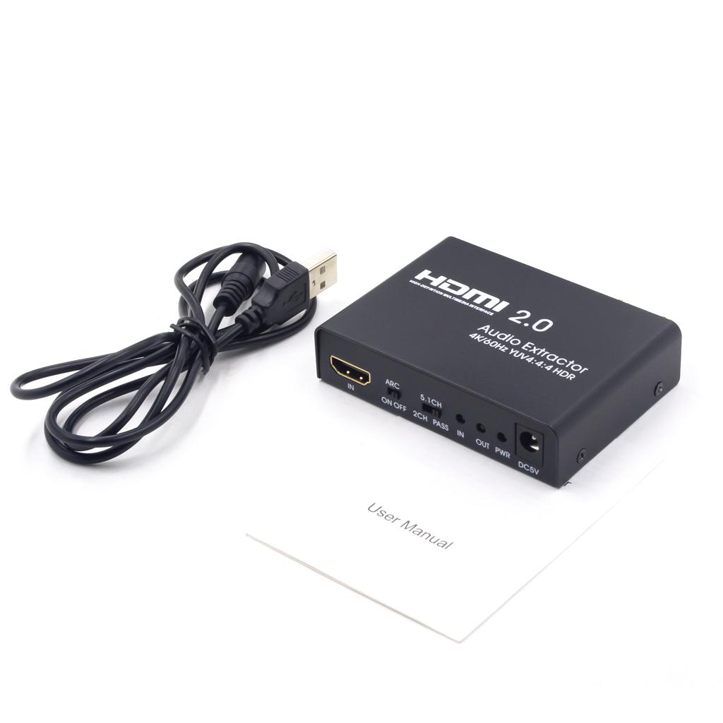 HDMI Audio Extractor Splitter HDMI To SPDIF Optical RCA Stereo L/R 3.5mm