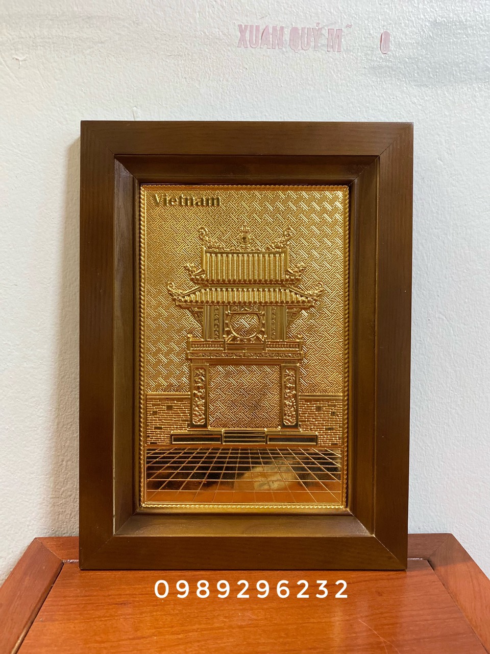 Tranh Khuê Văn Các mạ vàng 24k