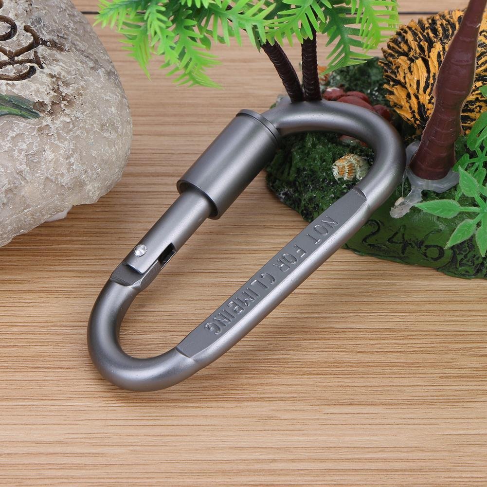 Combo 2 Móc Đa Năng Móc Khóa Nhôm Đi Phượt Carabiner Chữ D Khoá Xoay 8cm