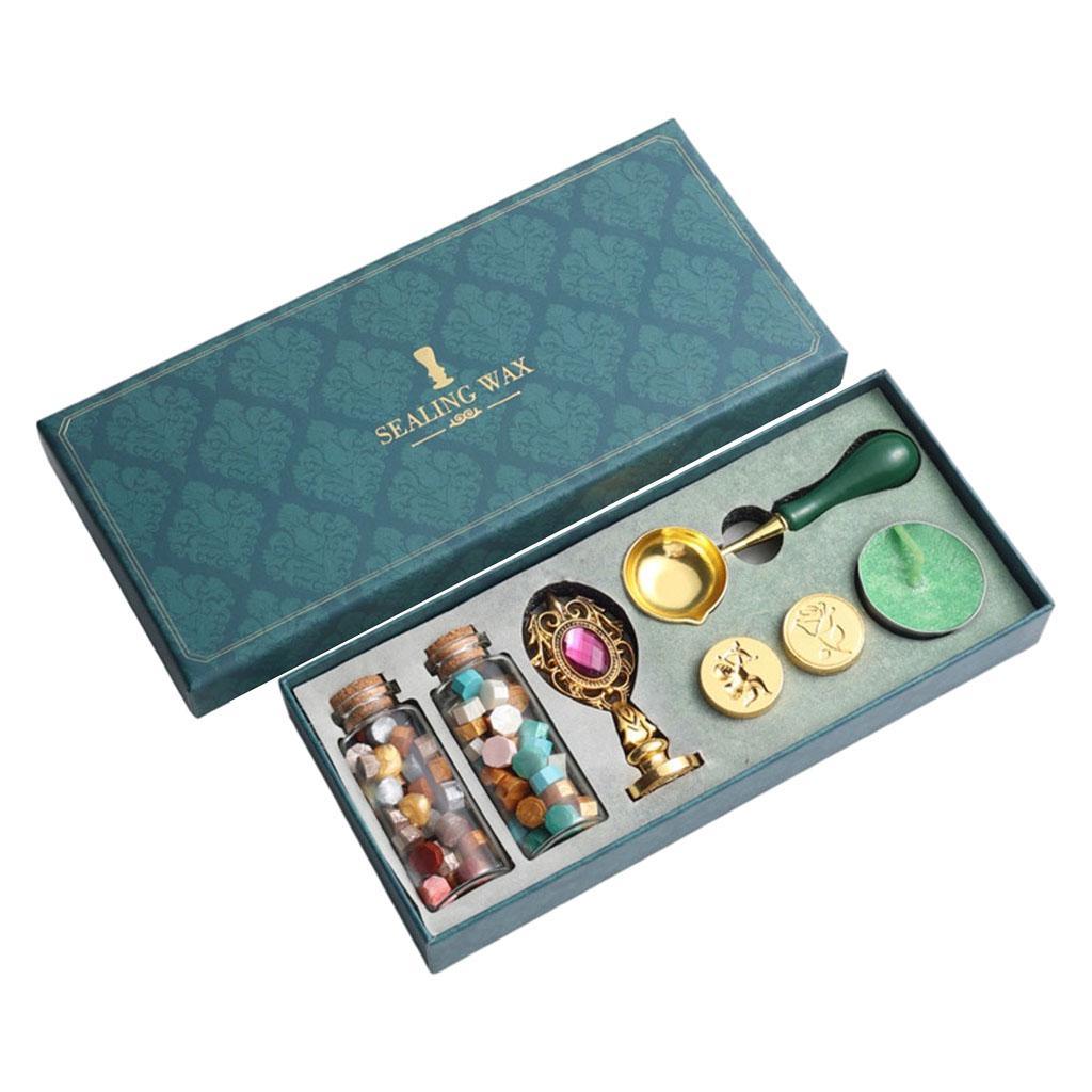 2x Retro Sealing Wax Set Wax Seal Kit for DIY Crafts Invitation Envelope