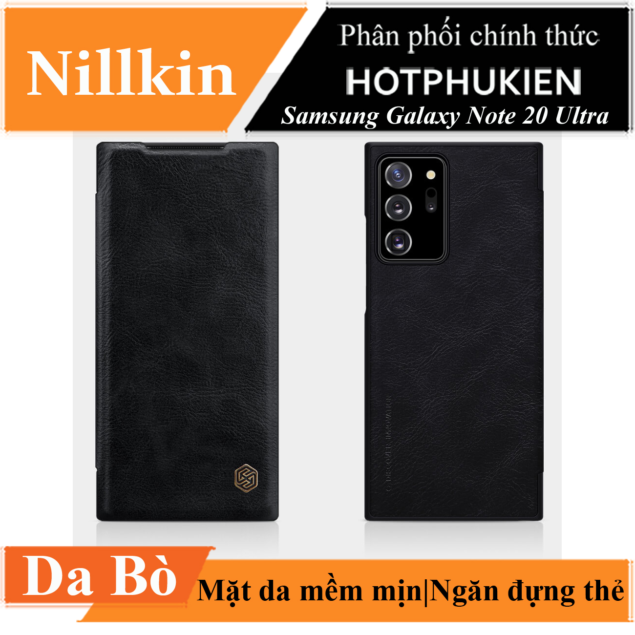 Case bao da leather chống sốc cho Samsung Galaxy Note 20 Ultra hiệu Nillkin Qin - hàng nhập khẩu