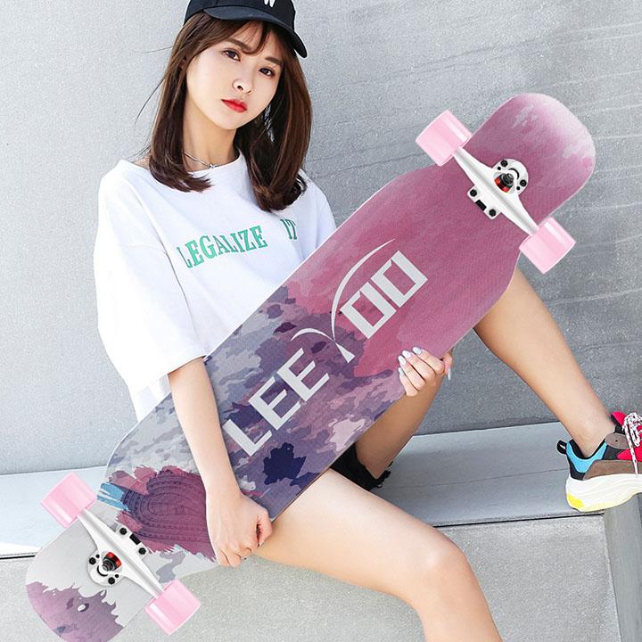 Ván Trượt Dài Mặt Nhám Dance LongBoard Cỡ Lớn cho Nữ, Kích Thước107cm, Gỗ ép 7 Lớp