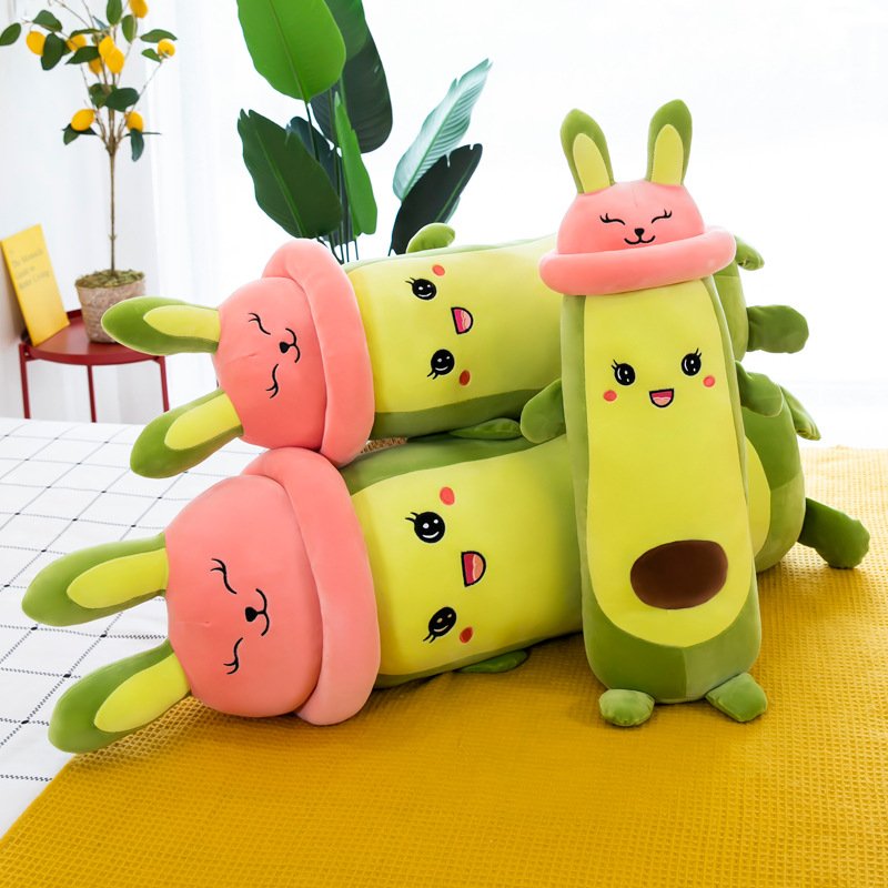Gấu Bông Bơ Thỏ - Bơ Đội Nón Tai Thỏ Cute - Gấu Bông Quảng Châu Cao Cấp