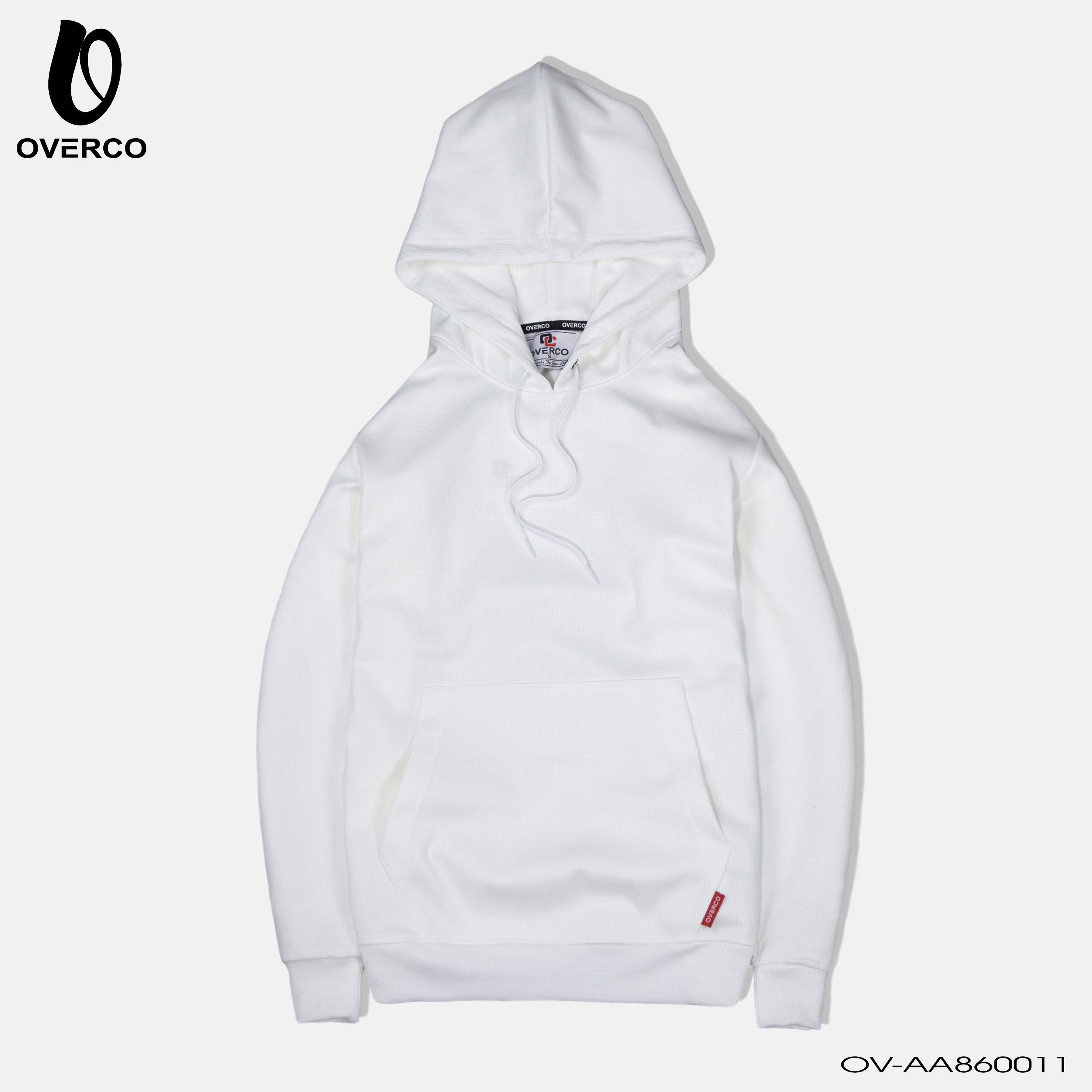 Áo khoác hoodie Overco kiểu dáng basic màu trắng
