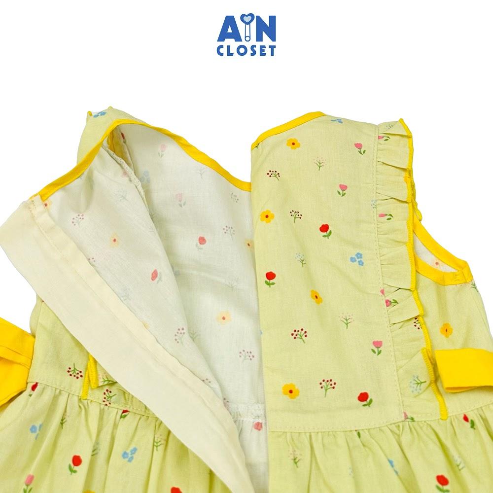 Đầm bé gái hoạ tiết Hoa Nhí Vàng Cotton - AICDBGXVZ30T - AIN Closet