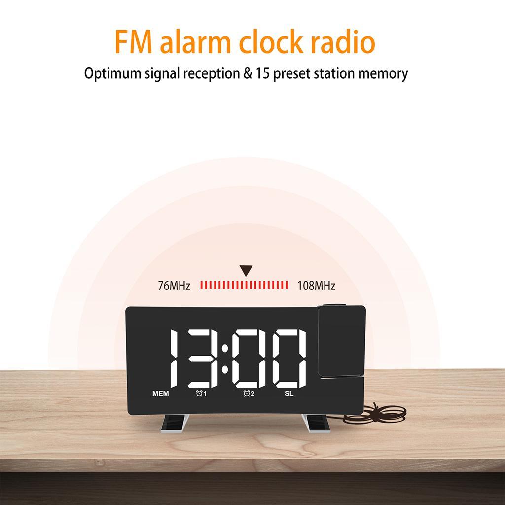 Clock Radio Dual LED Desktop FM Radio White Light