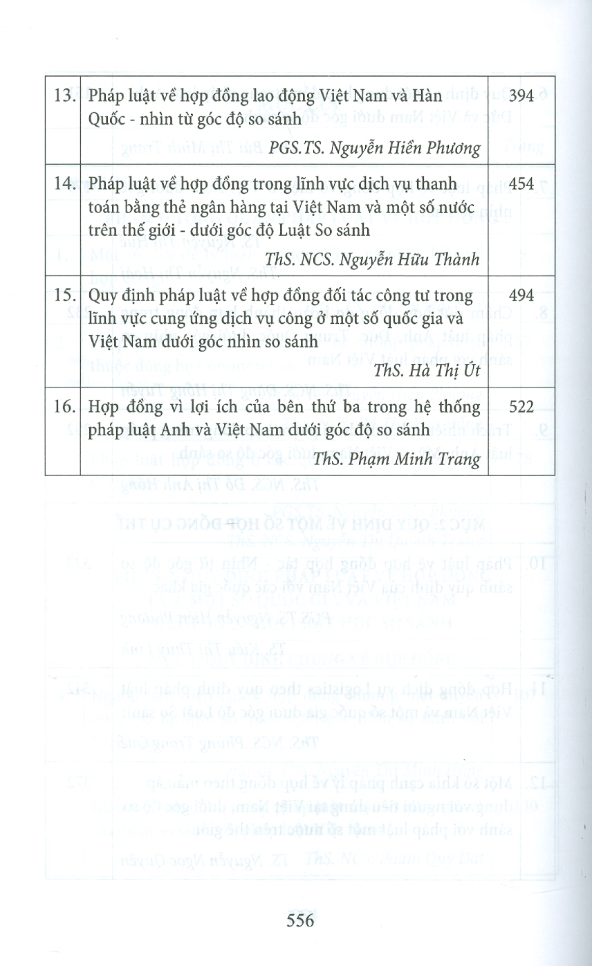 Pháp Luật Về Hợp Đồng Dưới Góc Nhìn Luật Học So Sánh (Sách chuyên khảo song ngữ Anh - Việt)