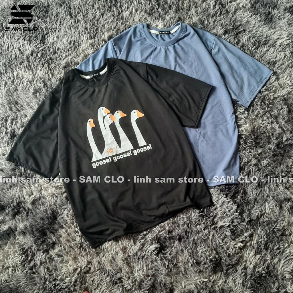 Áo thun tay lỡ nữ SAM CLO freesize phông form rộng dáng Unisex - Ulzzang mặc cặp, nhóm, lớp in hình ĐẦU VỊT chữ GOOSE