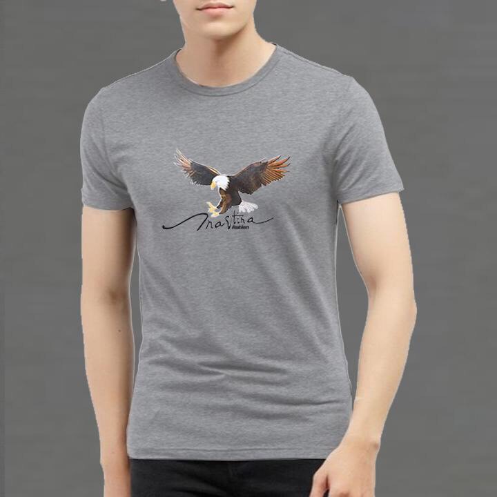 Áo Thun Nam Cotton Cổ Tròn Hình 3D Eagle Cao Cấp ShopN6 - AT06 (Nhiều Màu)