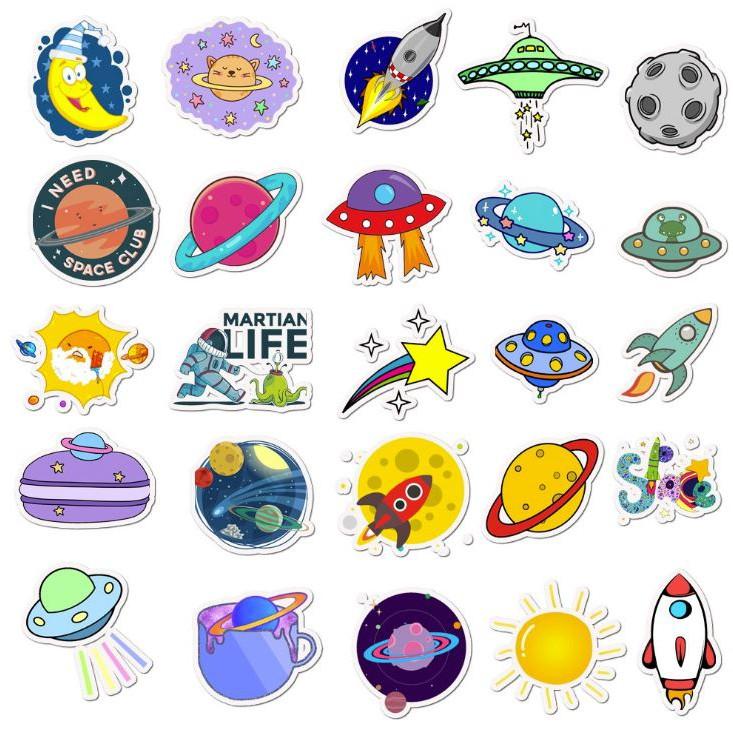 Sticker dán cao cấp DU HÀNH KHÔNG GIAN Cực COOL ms#37