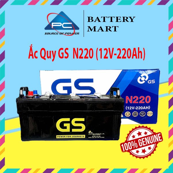 Bình Ắc Quy Nước 12V-220AH, Ắc Quy Ô Tô GS N220