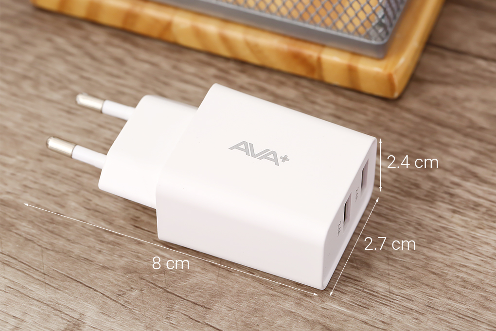 Adapter Sạc USB 12W AVA+ DS020B Trắng - Hàng chính hãng