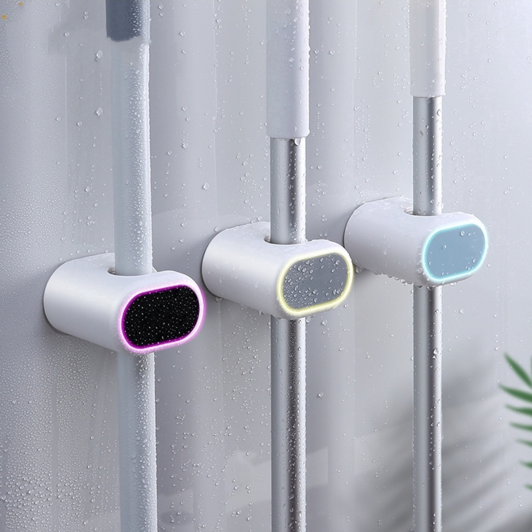 Móc treo chổi, cây lau nhà dán tường, treo dù dính chắc chắn ,chịu lực , không cần khoan tường