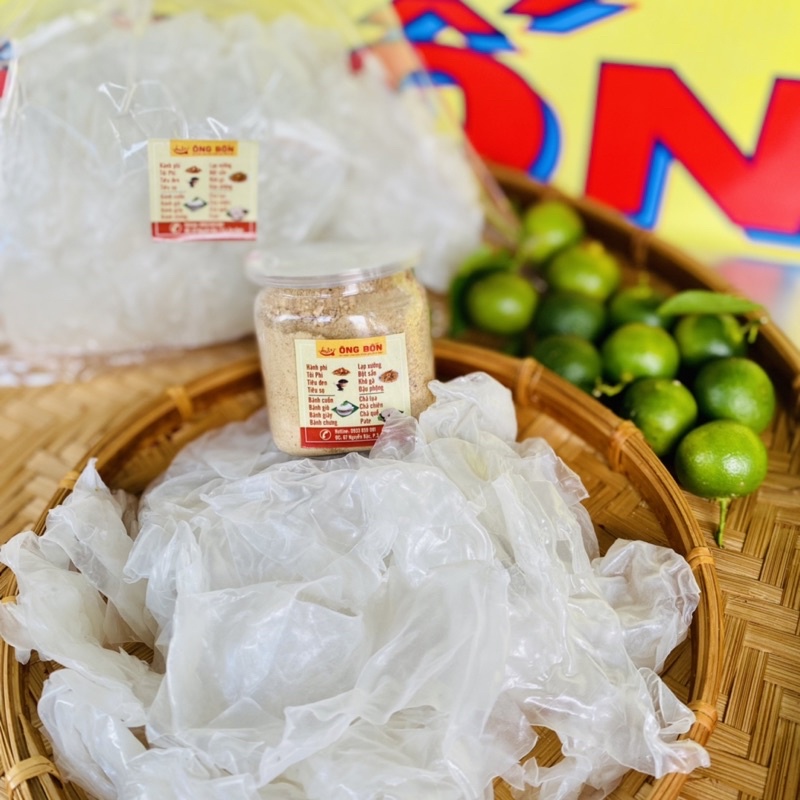 Combo 500g Rìa Bánh Tráng Phơi Sương - Muối Tôm Nhuyễn, Sa Tế(Tặng Tắc)