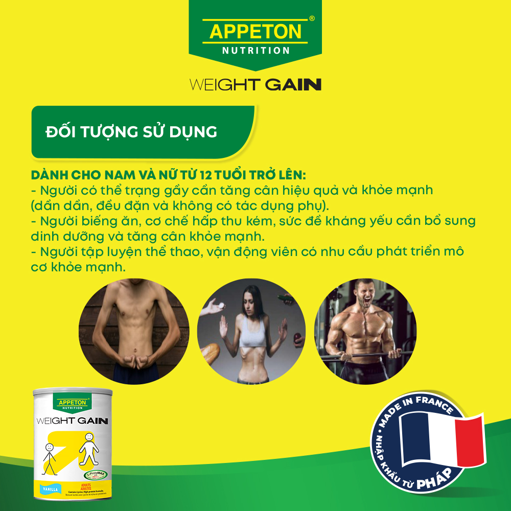 Combo 2 Sữa Tăng Cân Appeton Weight Gain cho Người lớn hương Vanilla lon 450g