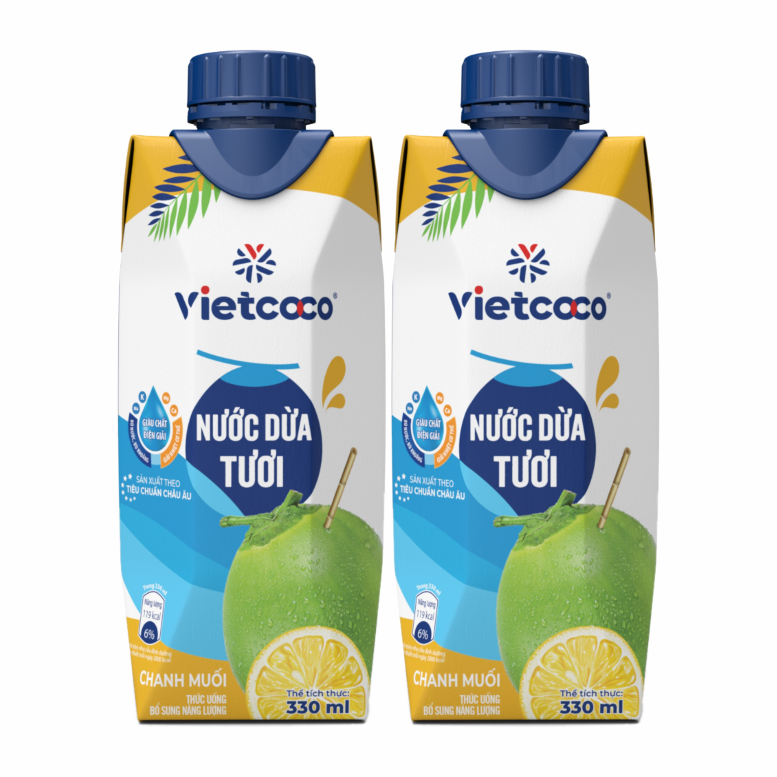 COMBO 2 HỘP NƯỚC DỪA TƯƠI CHANH MUỐI UHT VIETCOCO 330ML