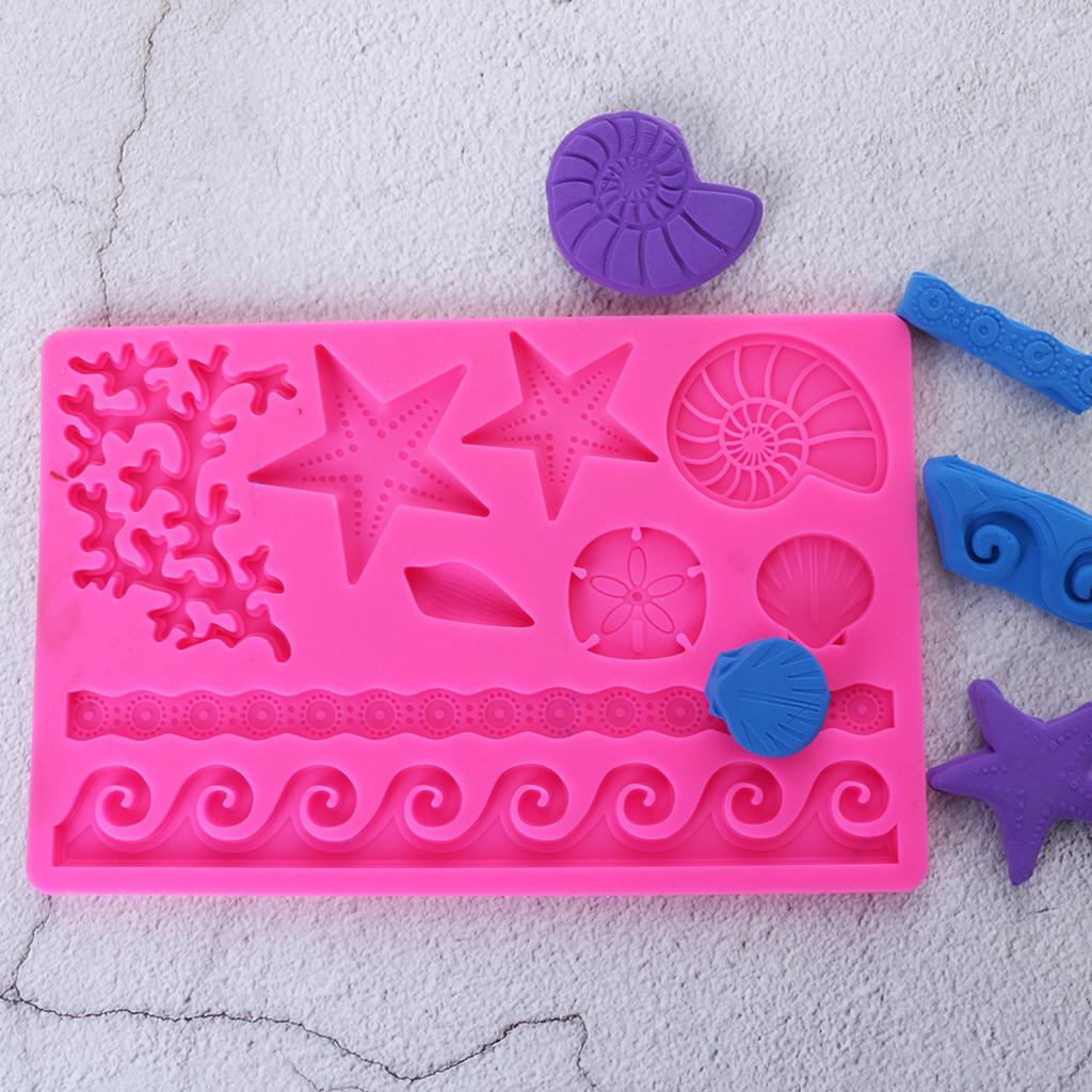 DIY 3D Ocean World Silicone Mold Fondant Cake Decorating Sugarcraft Mould