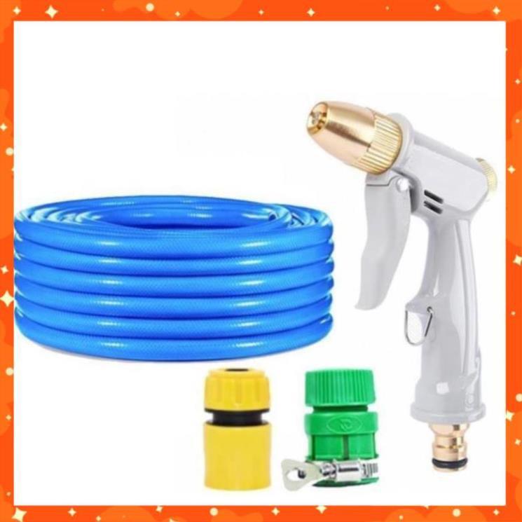 Bộ dây vòi xịt nước rửa xe, tưới cây tăng áp 3 lần, loại 7-10m 206846