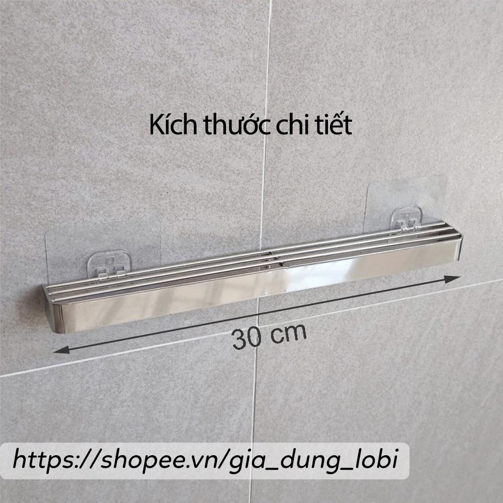 Giá treo dao kéo nhà bếp, Kệ treo để dao dán tường bằng inox 3 ngăn dài 30cm