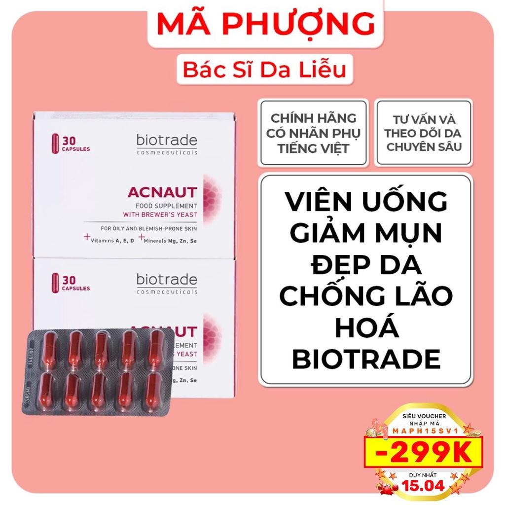 Viên uống giảm mụn đẹp da chống lão hoá Biotrade Acnaut Food Supplement