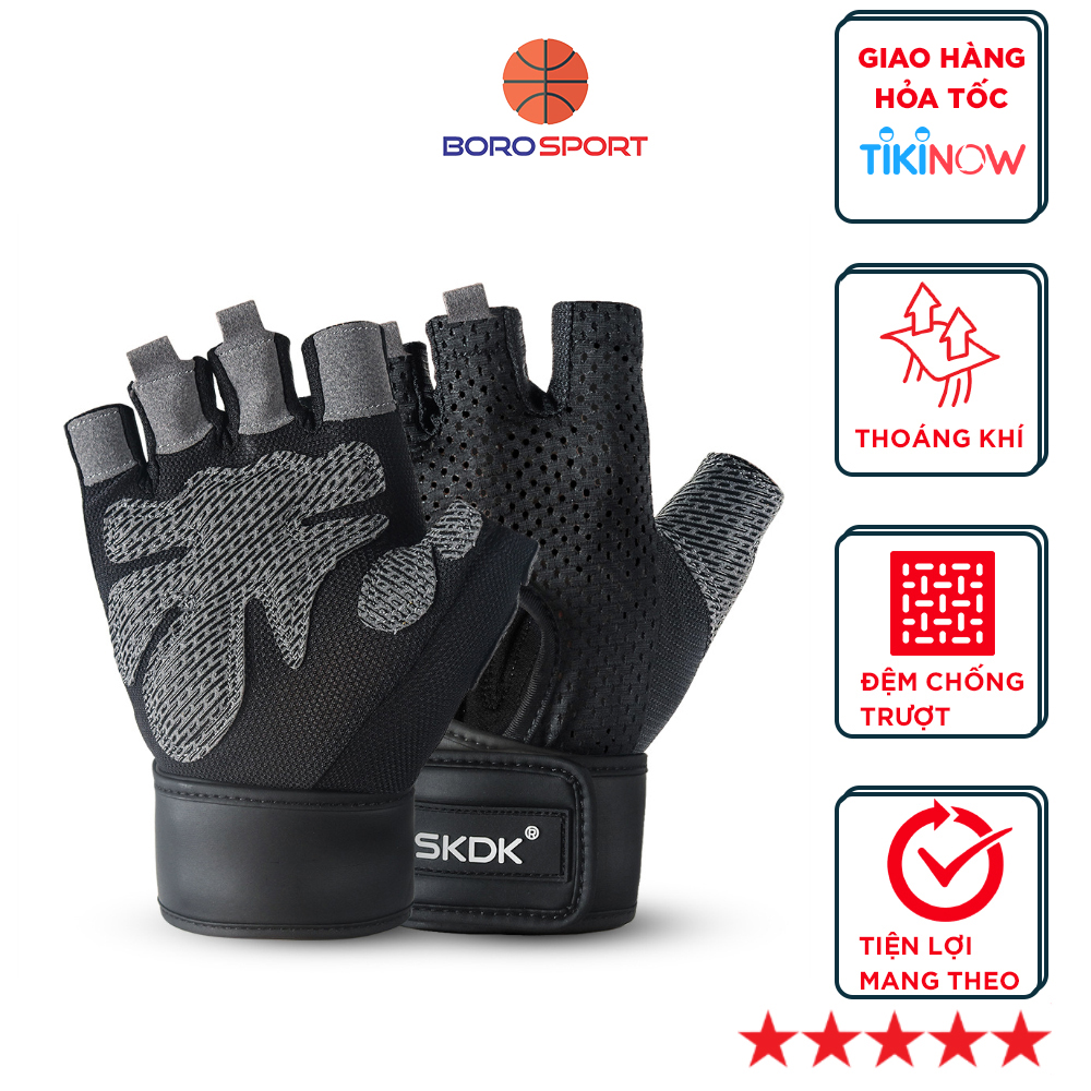 Bao găng tay tập gym kết hợp quấn bảo vệ cổ tay Cleacco J55 – Hàng chính hãng BORO SPORT – XL