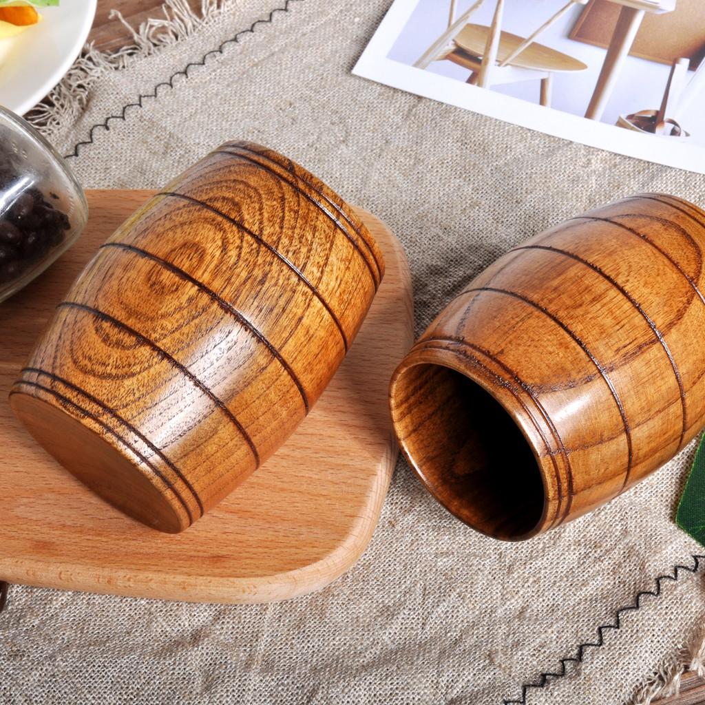 Ly Gỗ Có Tay Cầm Phong Cách Retro Đơn Giản Xinh Xắn