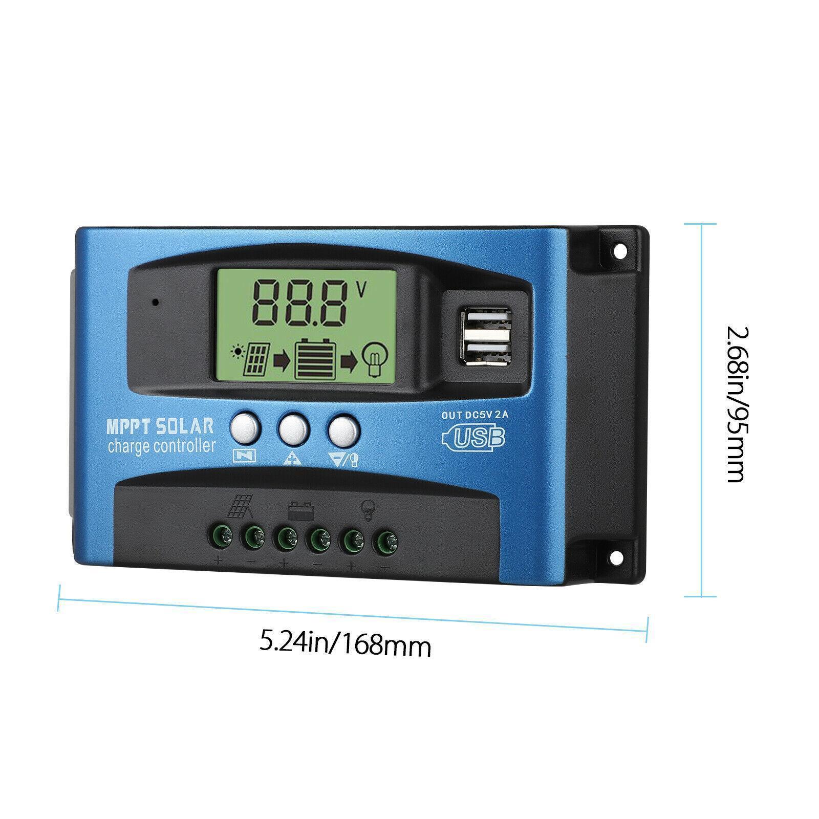 Solar Charge Controller Dual USB Regulator 12V/24V Voltage Stabilizer 30 A