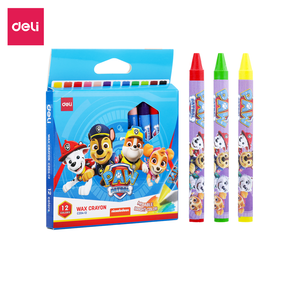 Bút Sáp Màu Paw Patrol Deli Cho Bé Tô Màu Vẽ Tranh Cho Bé Tới Trường - Màu Mịn Sắc Nét An Toàn Cho Trẻ - EC204