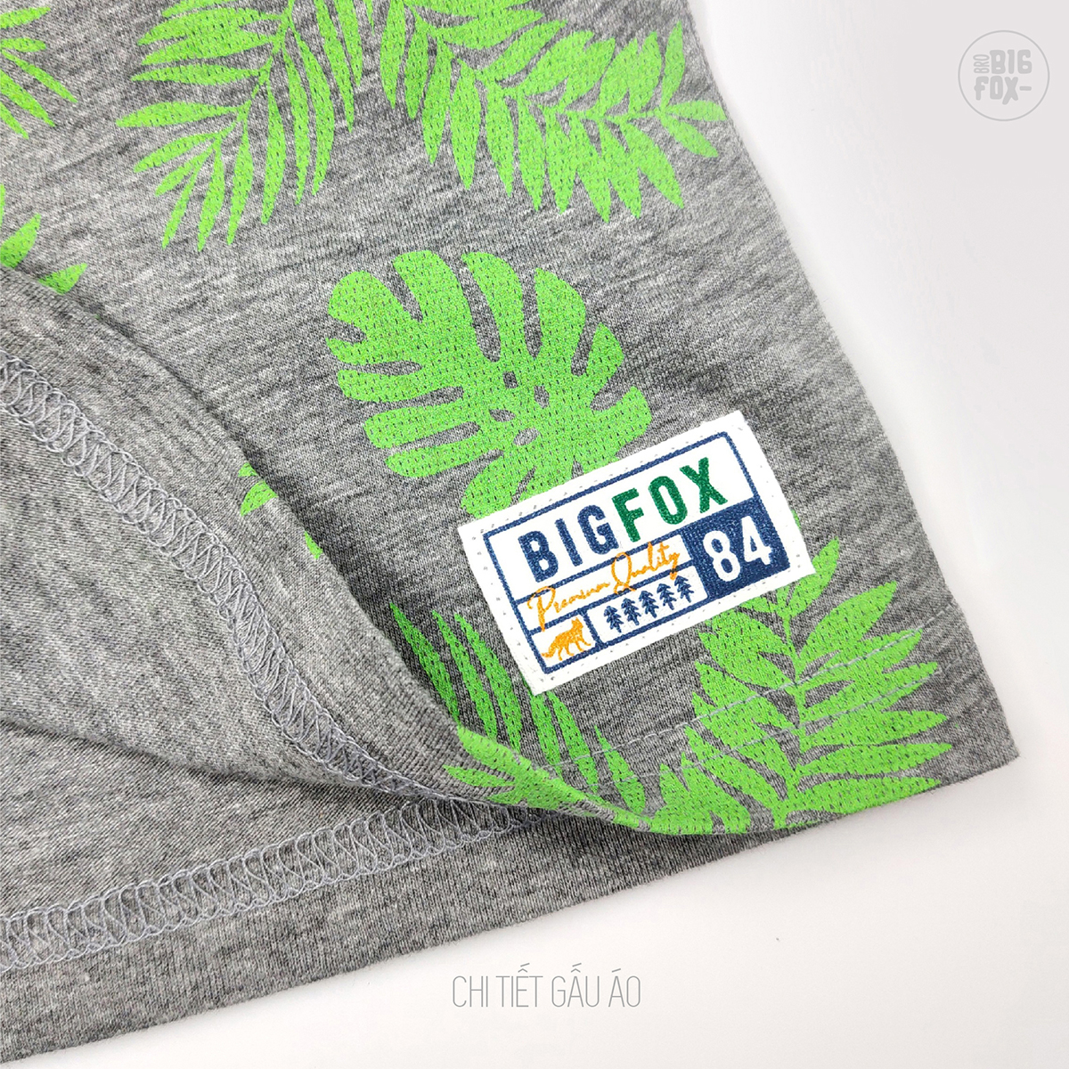 Áo thun bé trai BIGFOX - MISS MEOW size đại, áo cho bé chất cotton phong cách Âu Mỹ in lá cây 11 – 49 kg QATE
