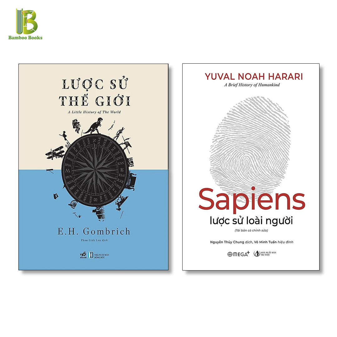 Combo 2 Tác Phẩm Lịch Sử: Lược Sử Thế Giới + Sapiens - Lược Sử Loài Người - Tặng Kèm Bookmark Bamboo Books