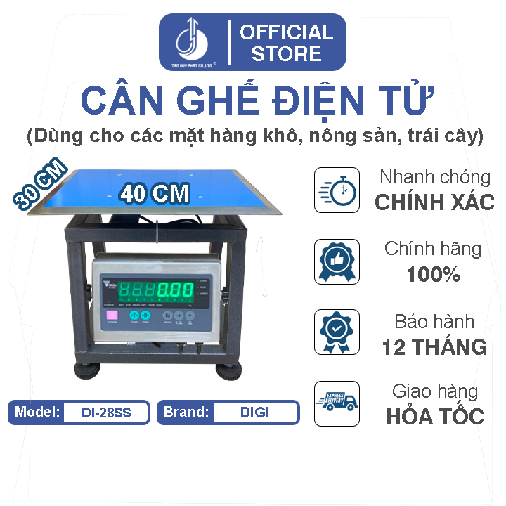 Cân Ghế Điện Tử DI28SS - Mặt Bàn Cân 300x400MM - Đầu Chống Nước