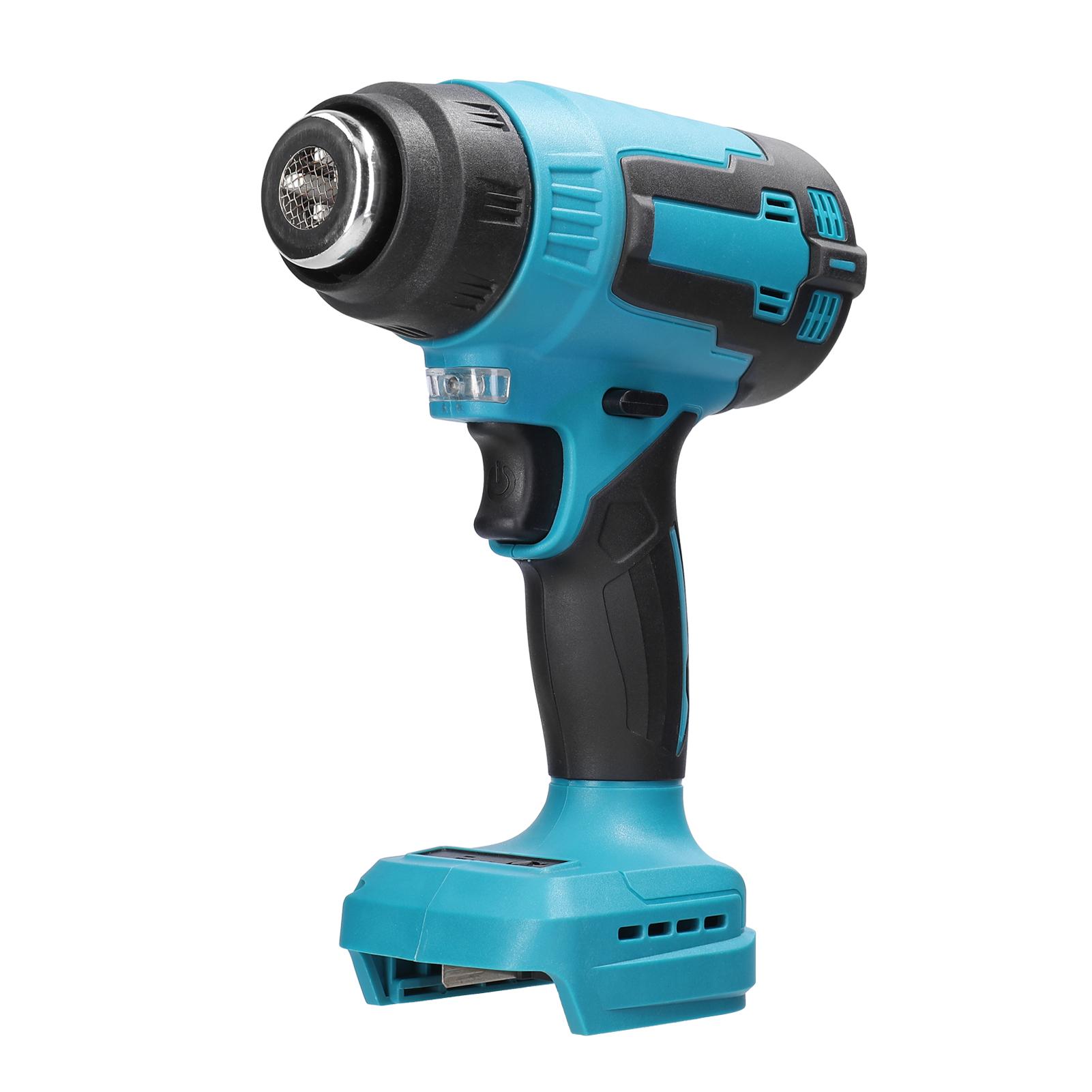 300W 380-400℃ Lithium Portable Handheld Hot Air Machine Rechargable Cordless Quick Heating Heavy Duty Hot Air Machine with 3 Nozzles for Shrink Wrapping Heat Shrink Tube PVC