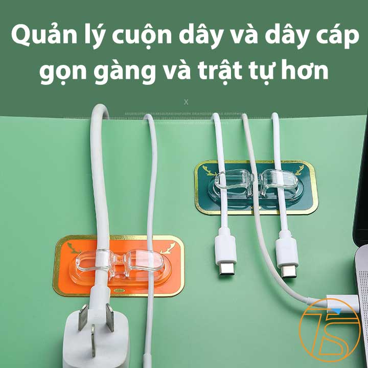 Giá kẹp dây sạc cáp nguồn gọn gàng và ngăn nắp tiện lợi chỗ bàn làm việc, học tập