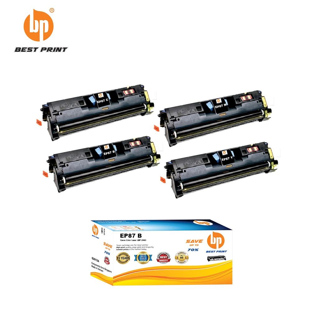 Hộp mực in BEST PRINT EP87 B/M/Y/C dùng cho máy in Canon Color Laser LBP 2410 - HÀNG CHÍNH HÃNG