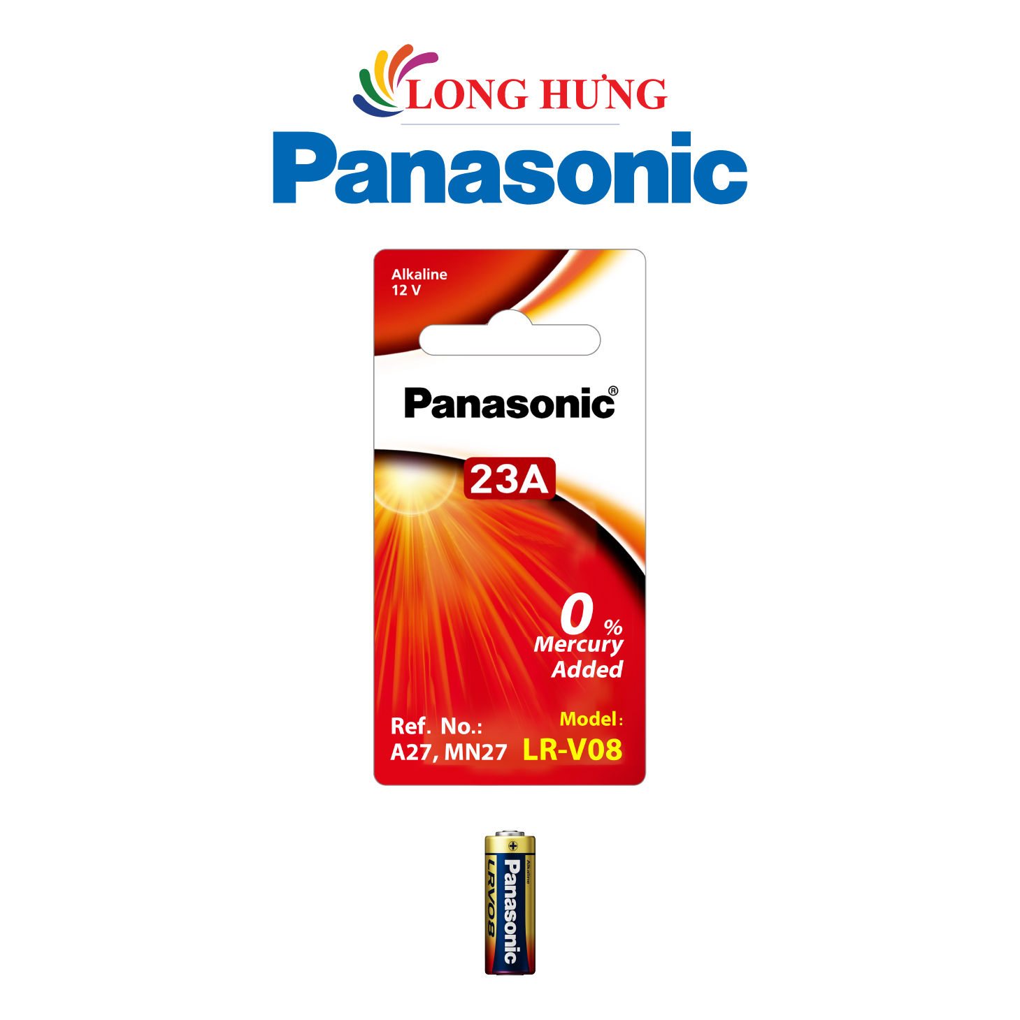 Vỉ Pin kiềm Panasonic Alkaline 23A 12V LRV08L/1BP-V (1 viên/5 viên) - Hàng chính hãng