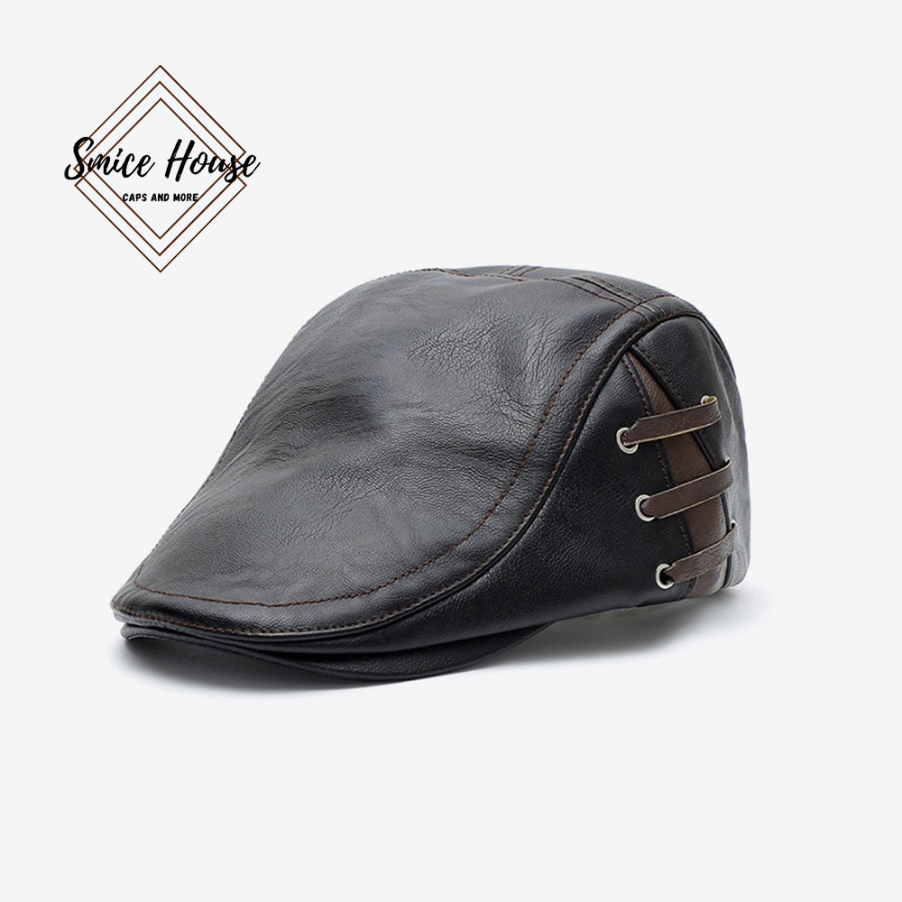 Nón beret da Jamont nam cao cấp thoáng khí mũ nồi nam cao tuổi thu đông cho ông và bố hàng nhập khẩu có thể điều chỉnh size- Smice House