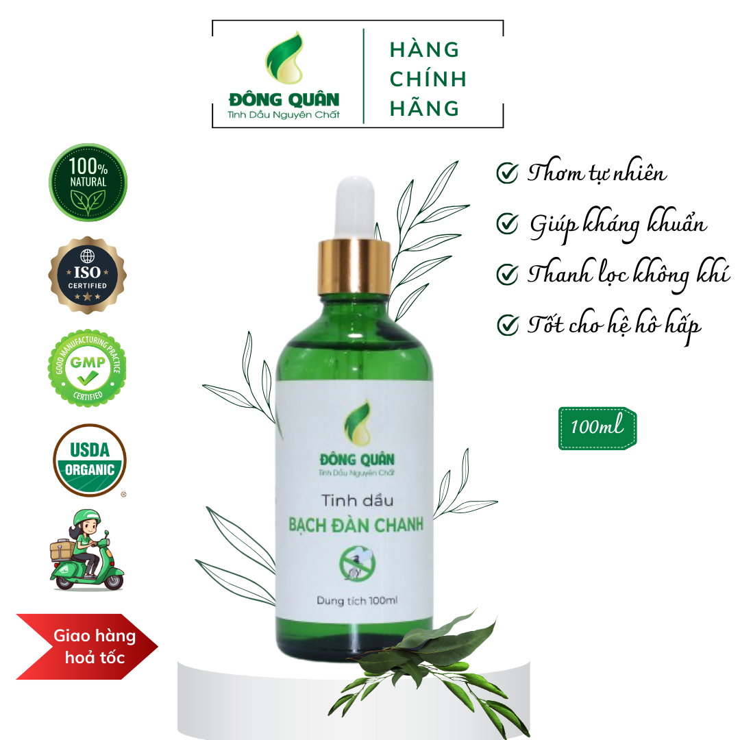 Tinh Dầu Bạch Đàn Chanh Nguyên Chất Đông Quân Có Tác Dụng Đuổi Muỗi Và Côn Trùng, Thanh Lọc Không Khí Rất Hiệu Quả 100ml/lọ