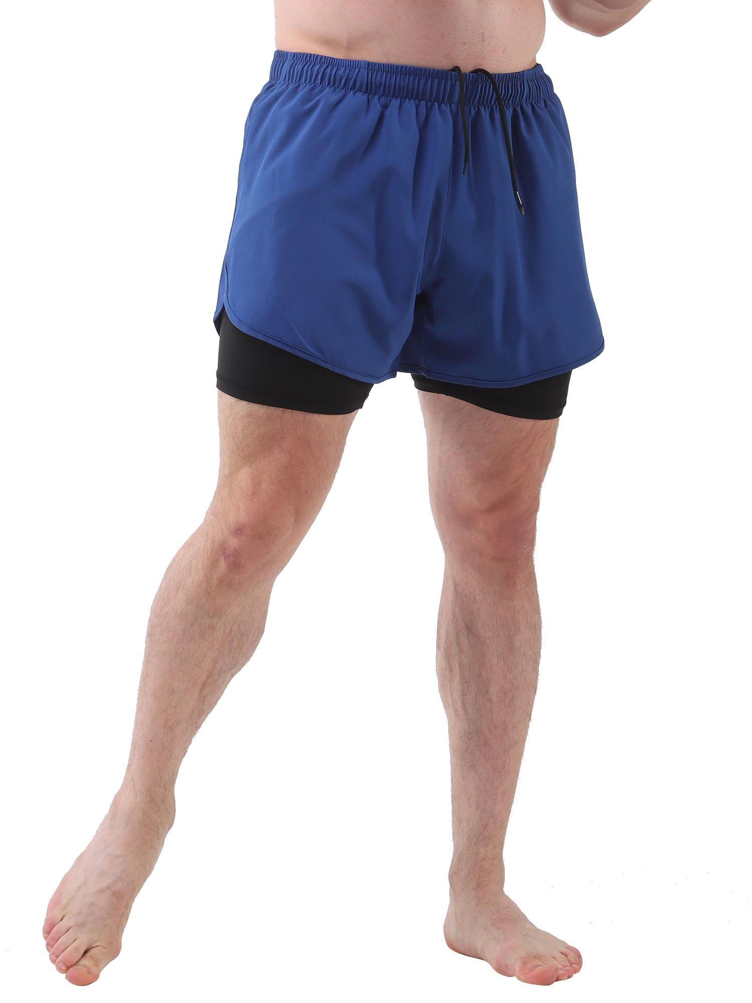 Quần short thể thao nam có lót 2 trong 1 kèm túi Quần short thể dục chạy xe đạp nhanh khô