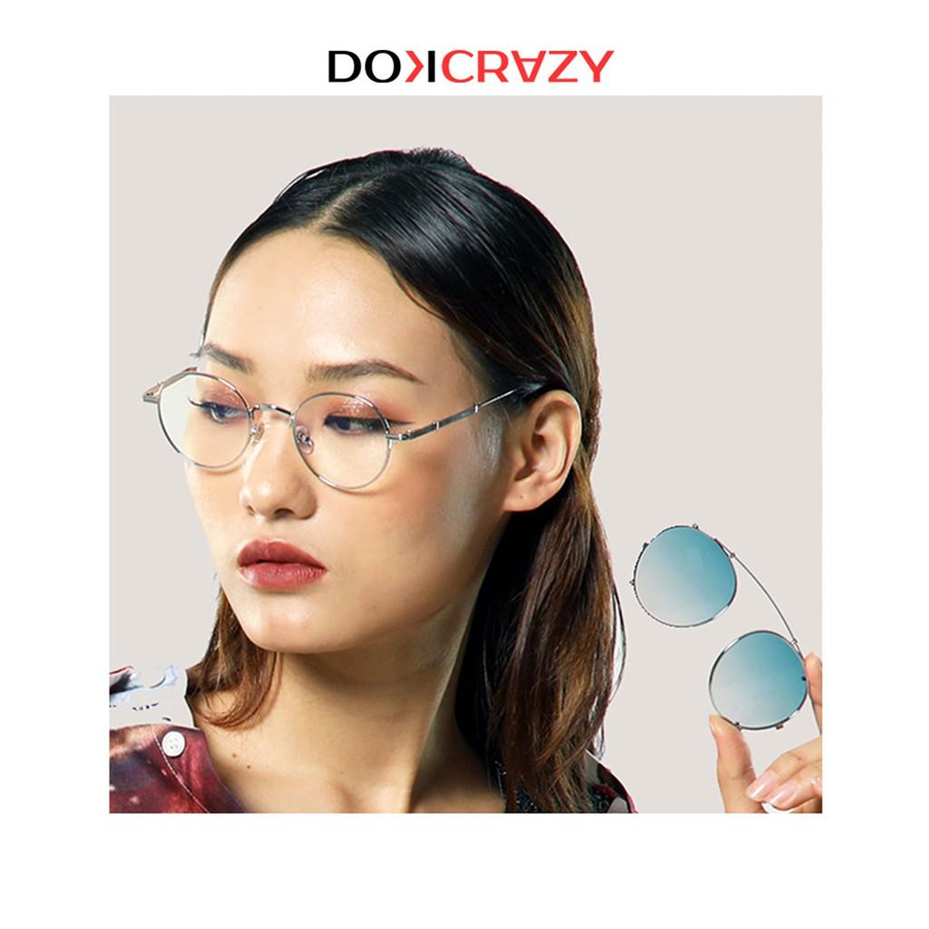 Kính mát râm cận clip on DABLO local brand DOKCRAZY thời trang nam nữ gọng tròn mắt râm ngầu phân cực chống tia UV retro