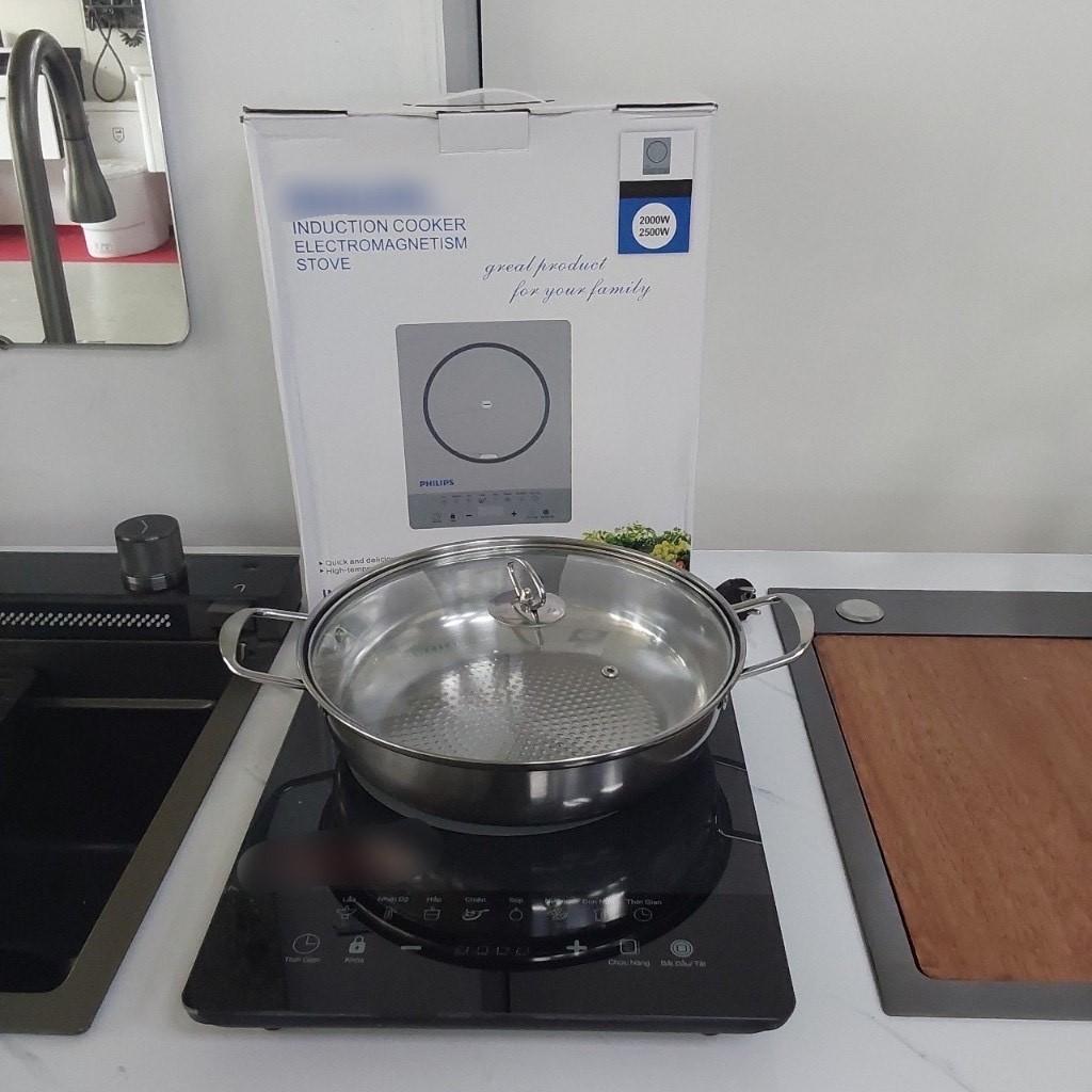 Bếp từ đơn PL cảm ứng mặt kính - Tặng kèm nồi nhỏ - Hàng nhập khẩu