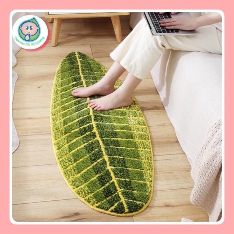 THẢM CHÙI CHÂN LÔNG CỪU SIÊU THẤM HÚT CHỐNG TRƠN TRƯỢT HÌNH CHIẾC LÁ SIÊU XINH