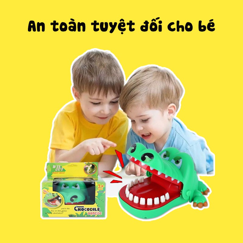 Đồ chơi cá sấu cắn tay Crocodile dentist (LOẠI LỚN 2021) -Trò chơi khám răng cá sấu chất liệu nhựa ABS an toàn cho bé giá rẻ cute - Đồ chơi bác sĩ khám răng cho cá sấu vui nhộn cho gia đình - Quà tặng sinh nhật