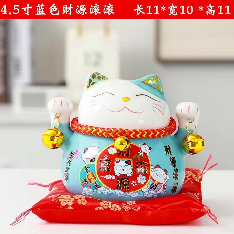 Mèo thần tài may mắn Maneki Neko 16cm vẫy tay (kèm pin và đệm